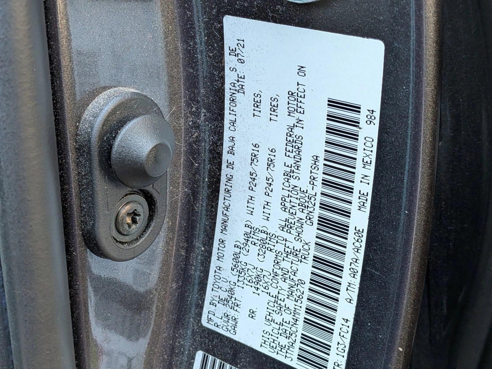 2021 Toyota Tacoma 2WD 2WD SR5 Double Cab 5' Bed V6 AT (GS)