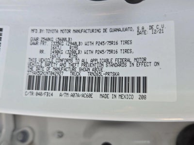 2022 Toyota Tacoma 2WD 2WD SR Double Cab 5' Bed I4 AT (GS)