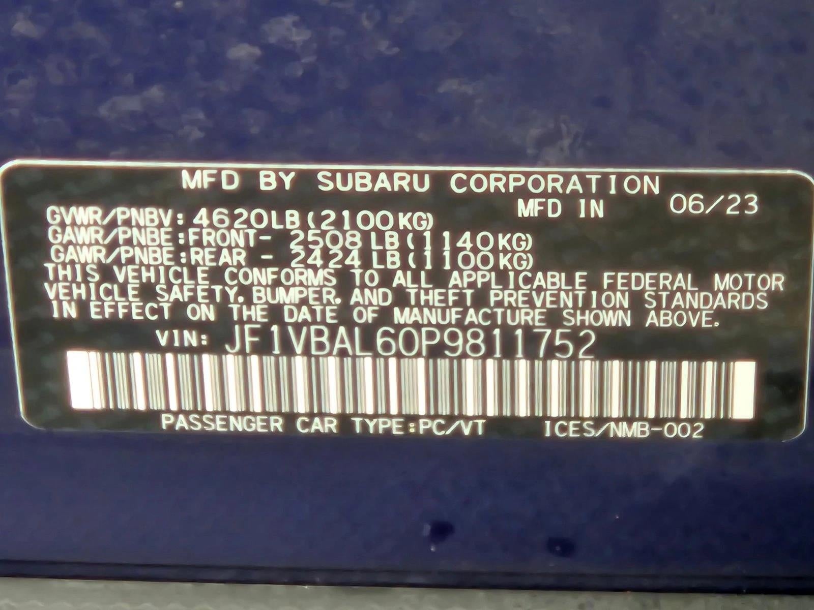 2023 Subaru WRX Limited Manual