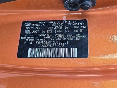 2016 Hyundai VELOSTER 3dr Cpe Man