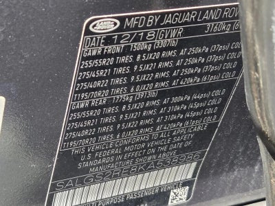 2019 Land Rover Range Rover V8 Supercharged SWB