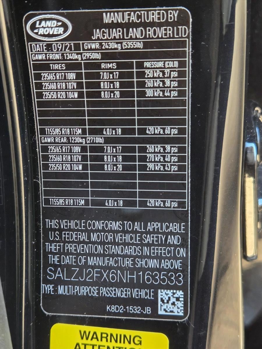 2022 Land Rover Range Rover Evoque S AWD