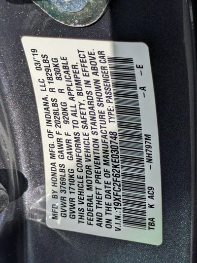 2019 Honda Civic Sedan LX CVT