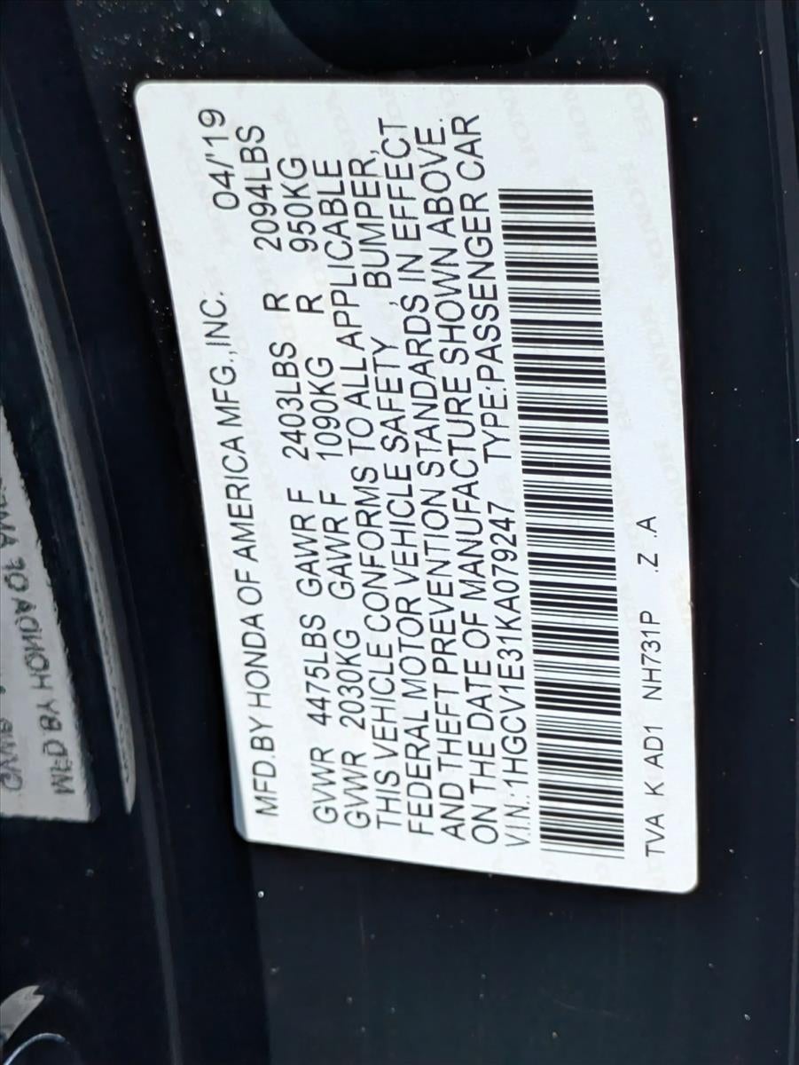 2019 Honda Accord Sedan Sport 1.5T Manual