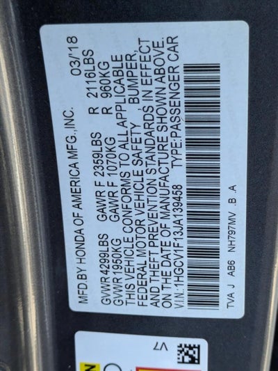 2018 Honda Accord Sedan LX CVT