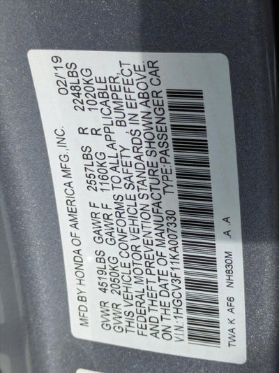 2019 Honda Accord Hybrid Sedan