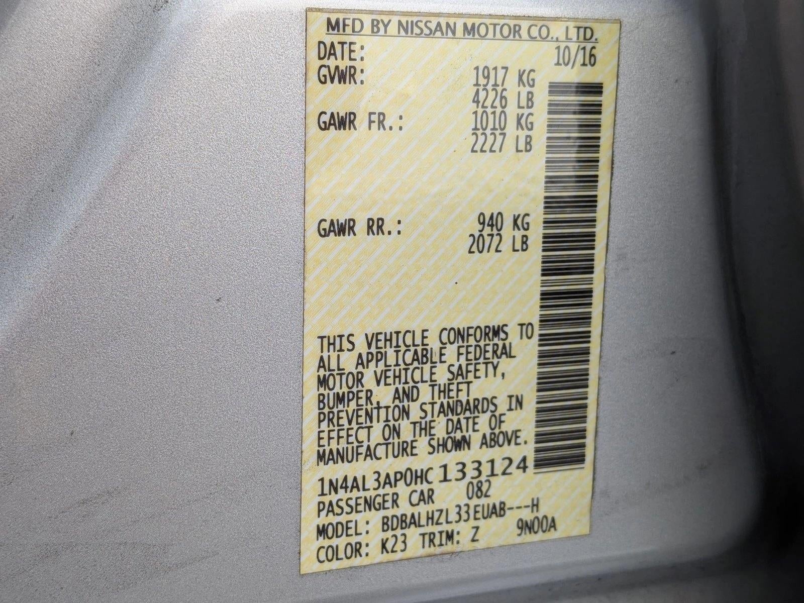 2017 Nissan Altima 2.5 SR Sedan