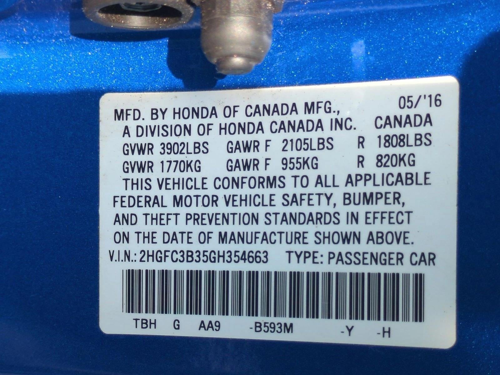 2016 Honda Civic Coupe EX-T CVT