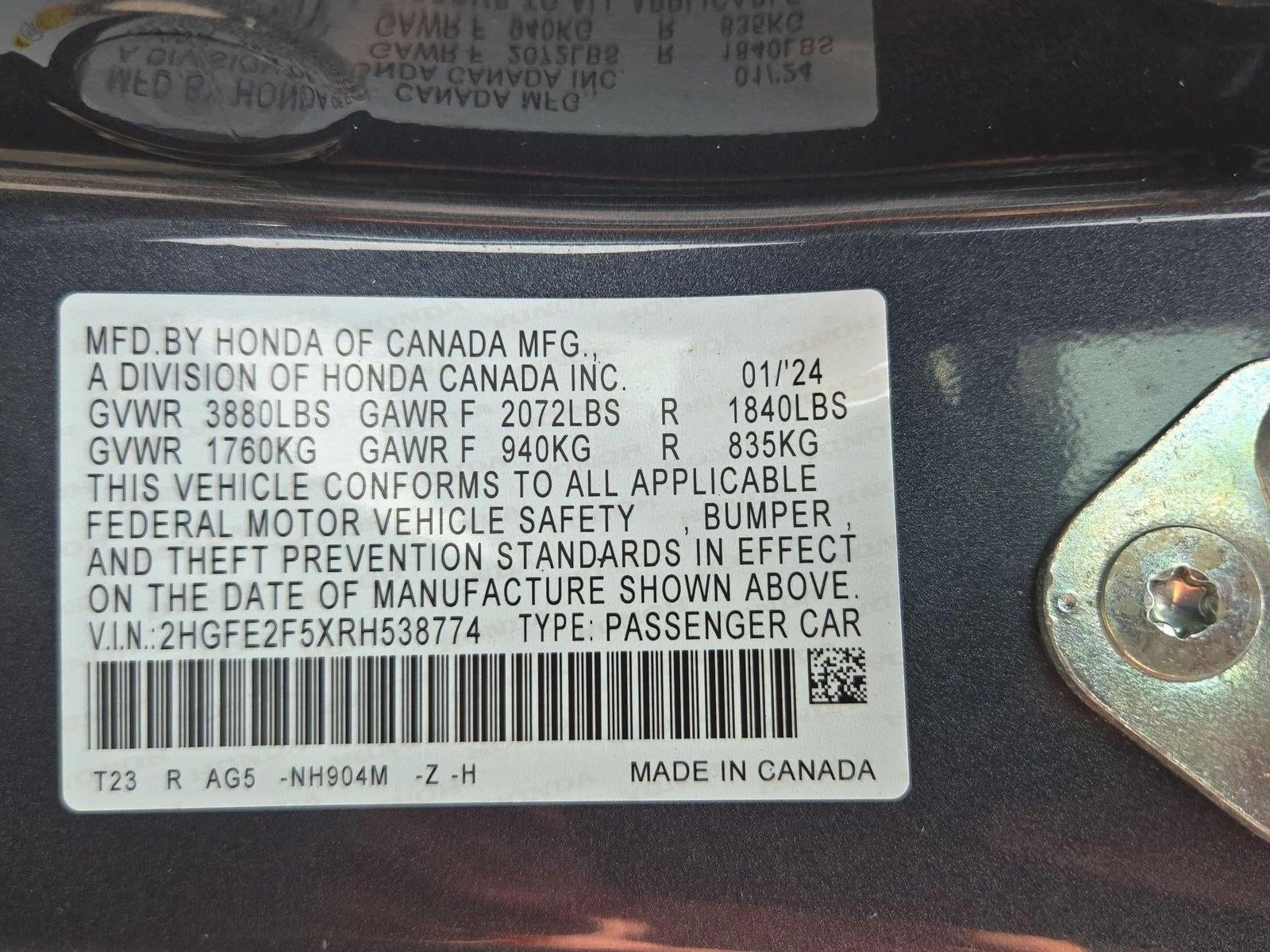 2024 Honda Civic Sedan Sport CVT