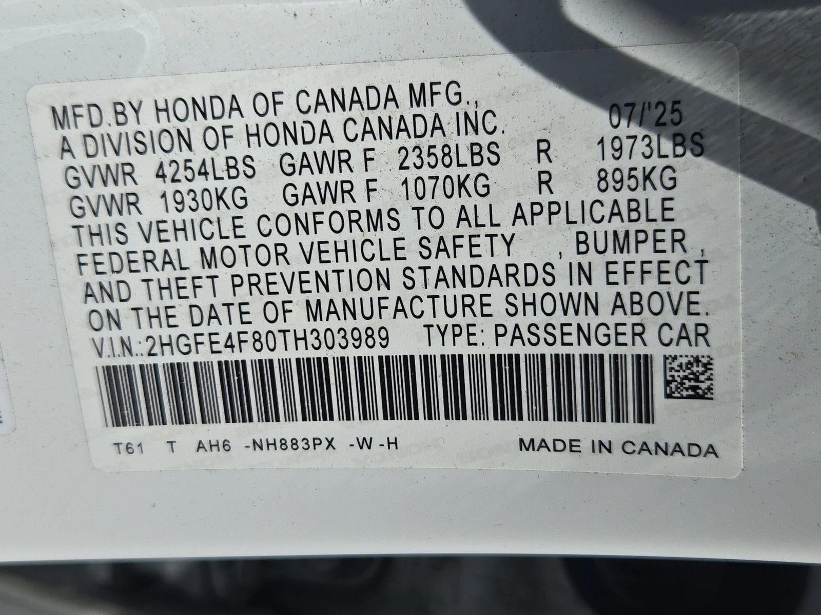 2026 Honda Civic Sedan Hybrid Sport CVT