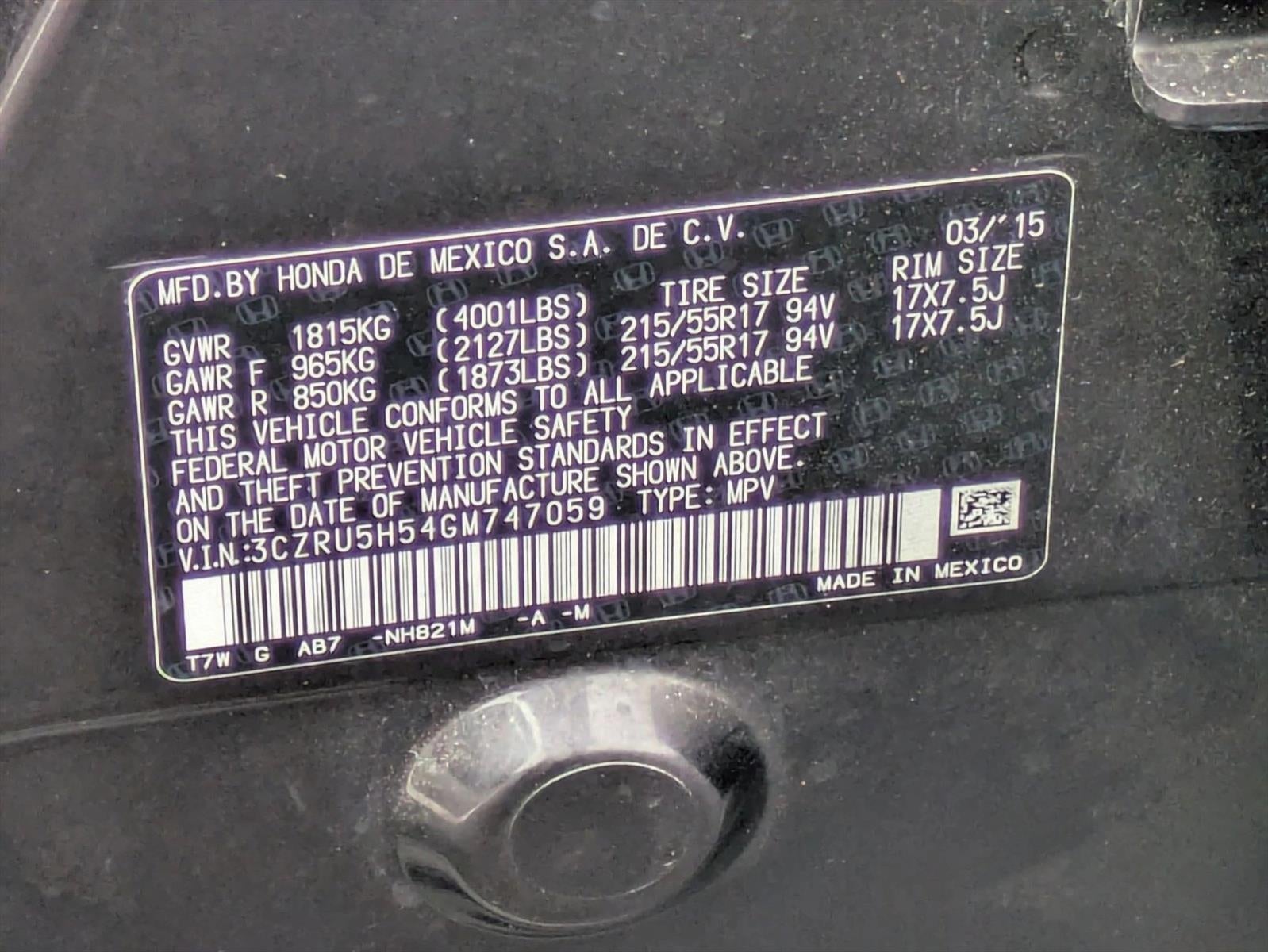 2016 Honda HR-V 2WD EX CVT