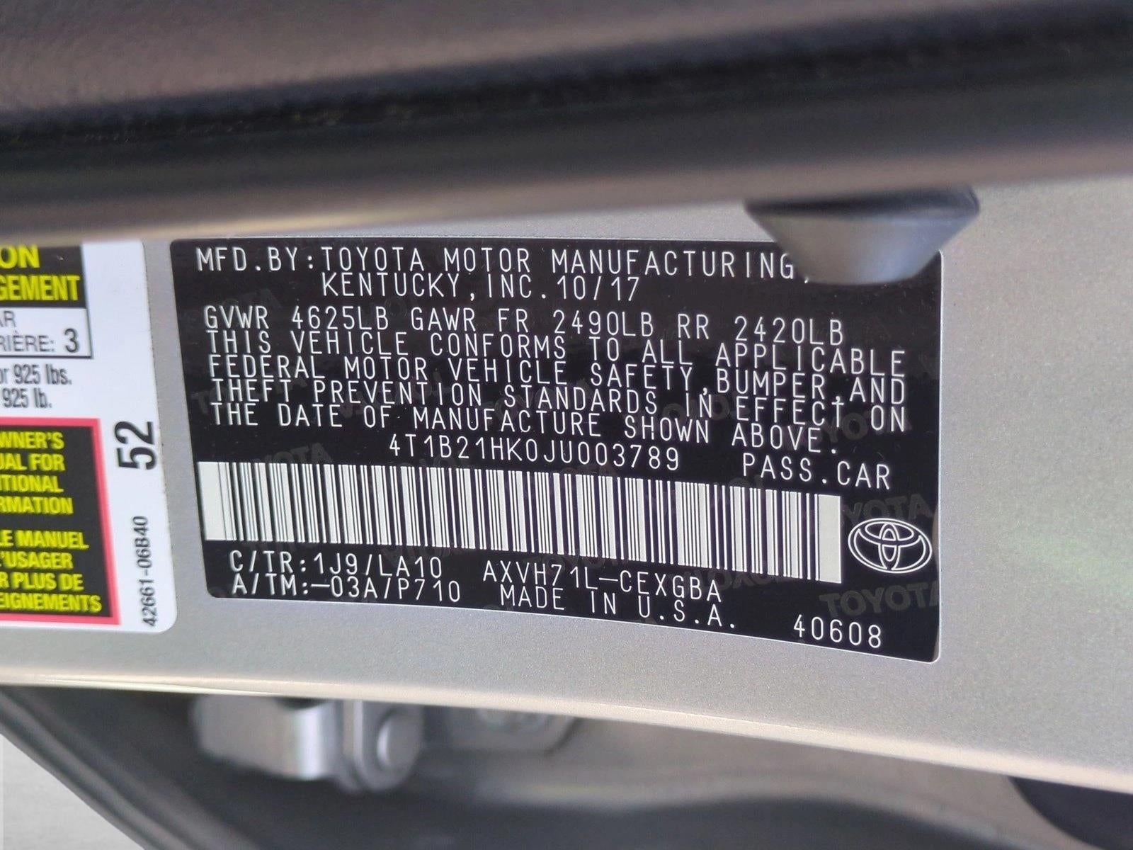 2018 Toyota Camry Hybrid XLE CVT (Natl)