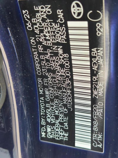 2023 Toyota Corolla Hybrid LE FWD (Natl)