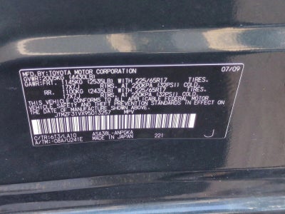 2009 Toyota RAV4 FWD 4dr 4-cyl 4-Spd AT Ltd (Natl)