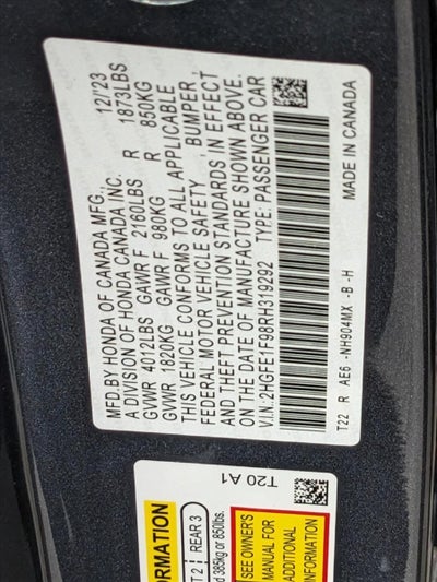 2024 Honda Civic Sedan Touring CVT