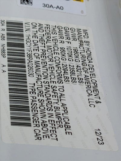 2024 Honda Accord Sedan EX CVT