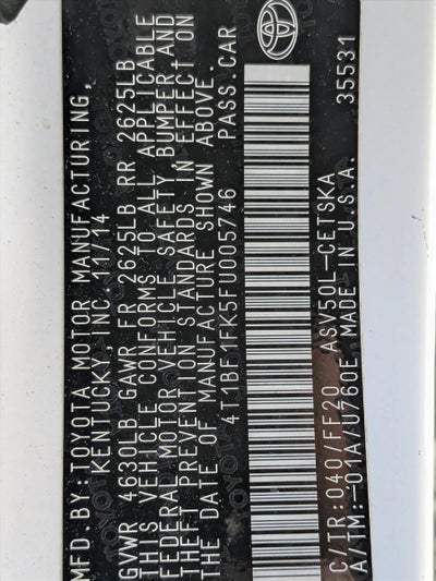 2015 Toyota Camry 4dr Sdn I4 Auto SE (SE)