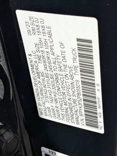 2023 Honda Ridgeline RTL AWD