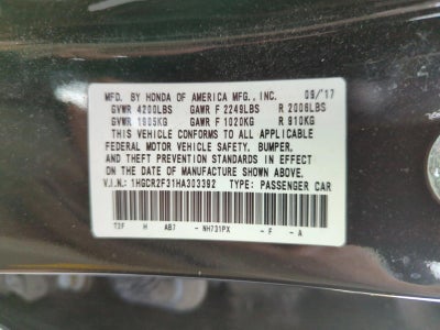 2017 Honda Accord Sedan LX CVT PZEV