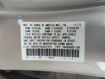 2014 Honda Accord Sedan LX CVT PZEV