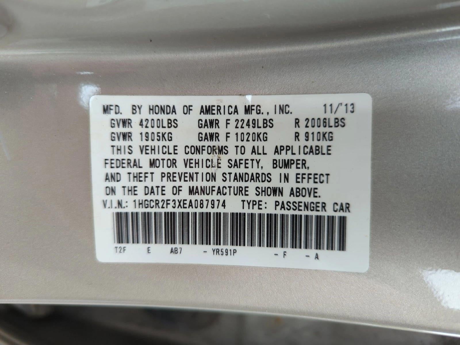 2014 Honda Accord Sedan LX CVT PZEV