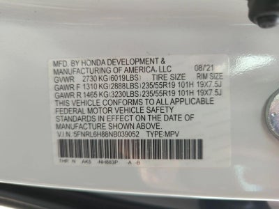 2022 Honda Odyssey Touring Auto