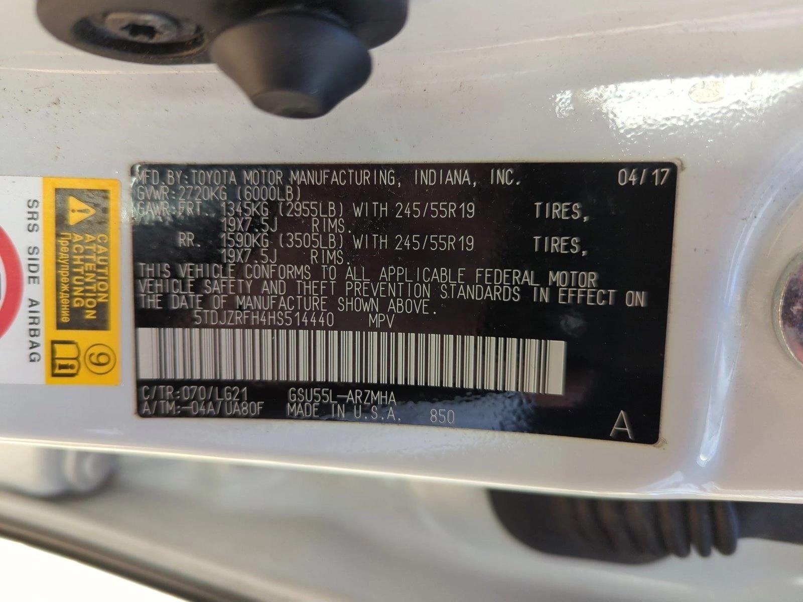 2017 Toyota Highlander SE V6 AWD (Natl)