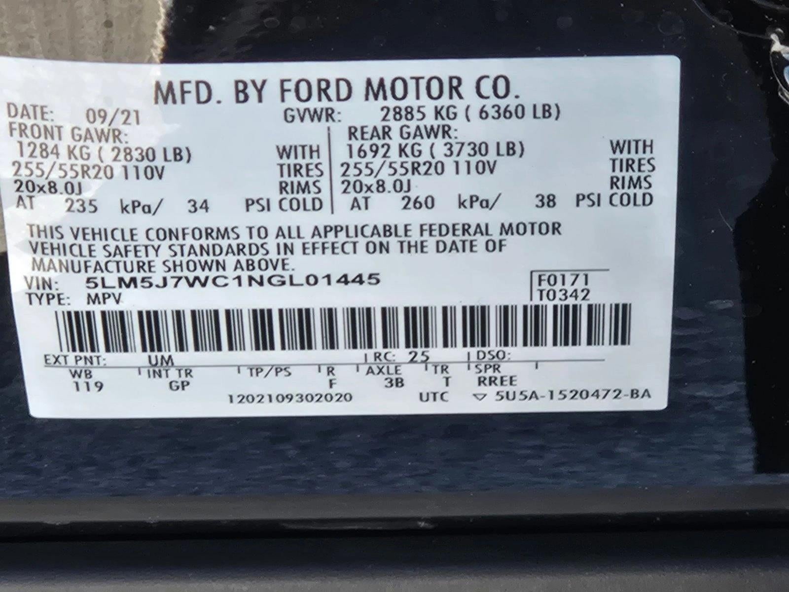 2022 Lincoln Aviator Reserve RWD