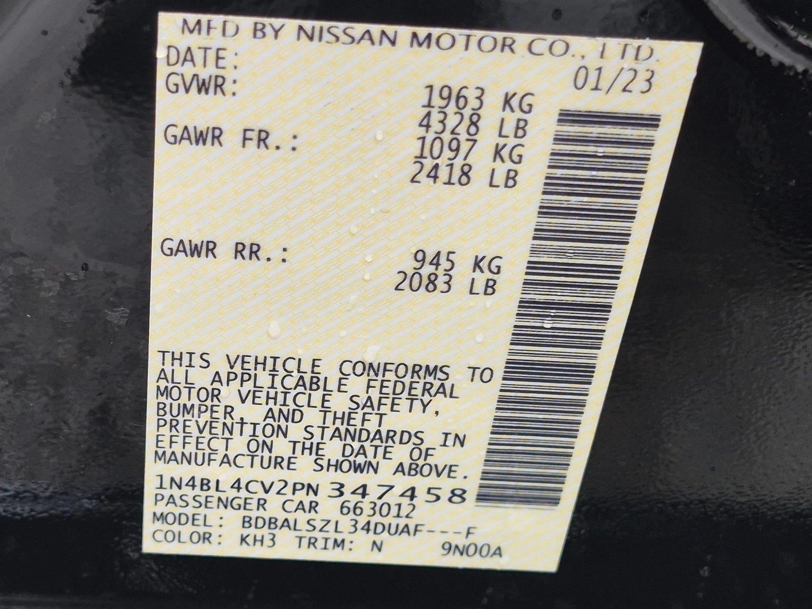 2023 Nissan Altima 2.5 SR Sedan