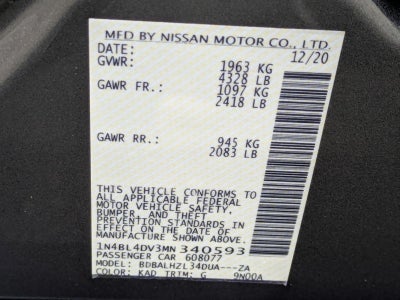 2021 Nissan Altima 2.5 SV Sedan