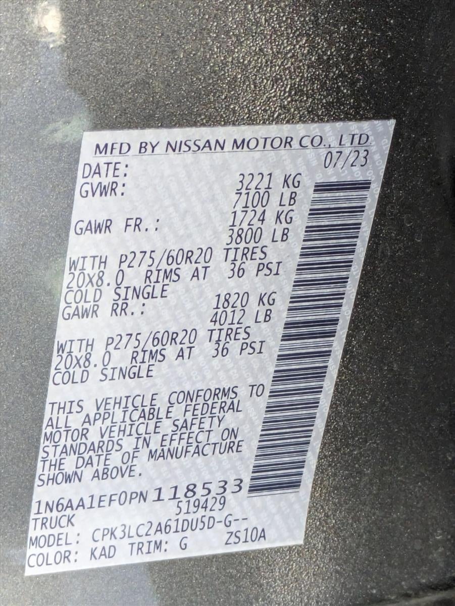 2023 Nissan Titan 4x2 Crew Cab SV