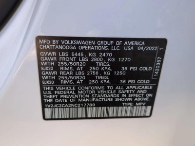 2022 Volkswagen Atlas Cross Sport 2.0T SE w/Technology FWD