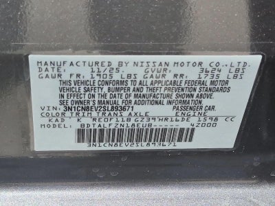 2025 Nissan Versa SV CVT