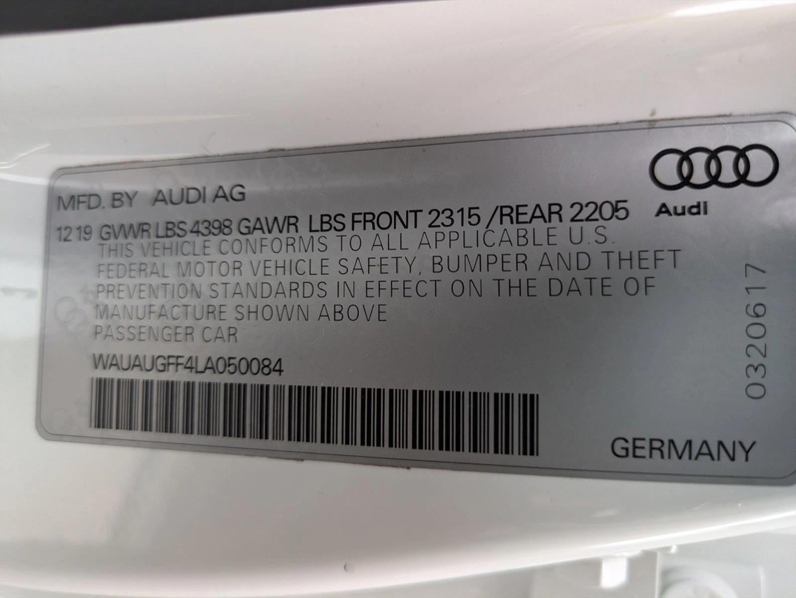 2020 Audi A3 Sedan Premium 40 TFSI