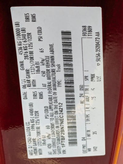 2022 Ford Super Duty F-250 SRW XLT 4WD Reg Cab 8' Box