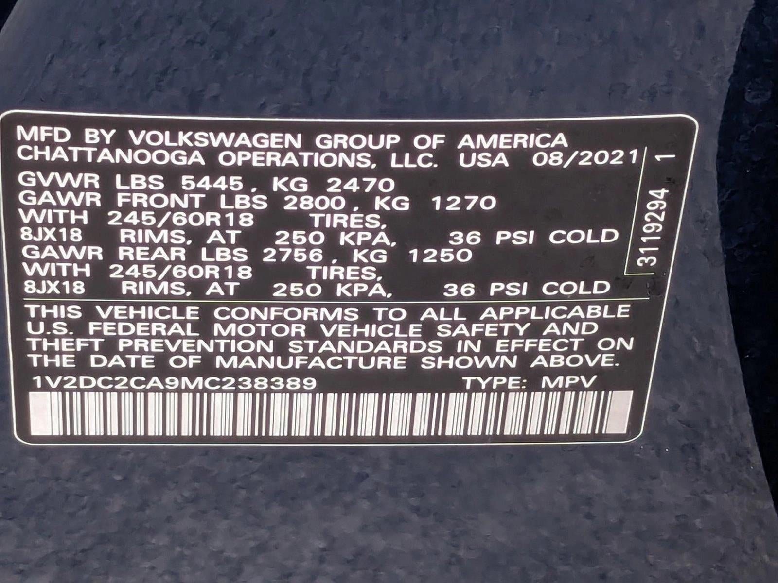 2021 Volkswagen Atlas Cross Sport 2.0T SE FWD