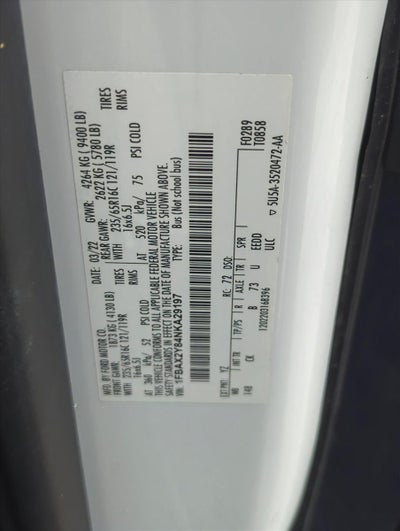 2022 Ford Transit Passenger Wagon T-350 148" Low Roof XLT RWD