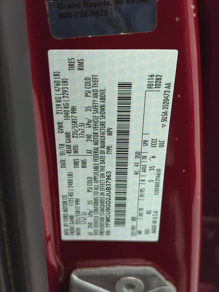 2018 Ford Escape SE 4WD