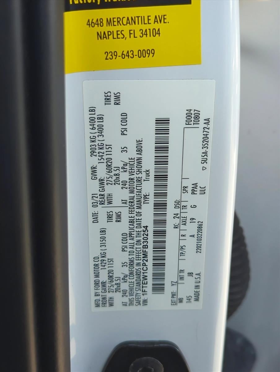 2021 Ford F-150 XL 2WD SuperCrew 5.5' Box