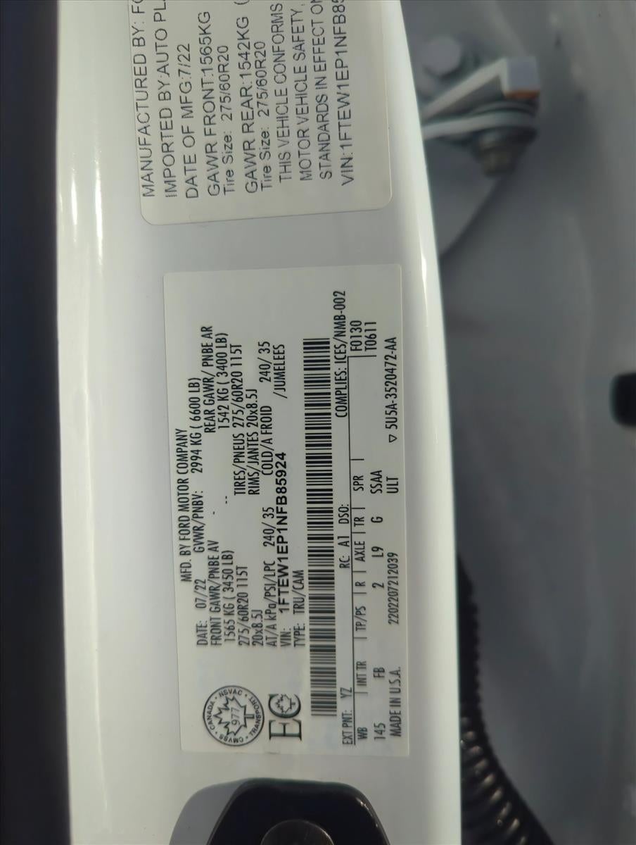 2022 Ford F-150 XLT 4WD SuperCrew 5.5' Box