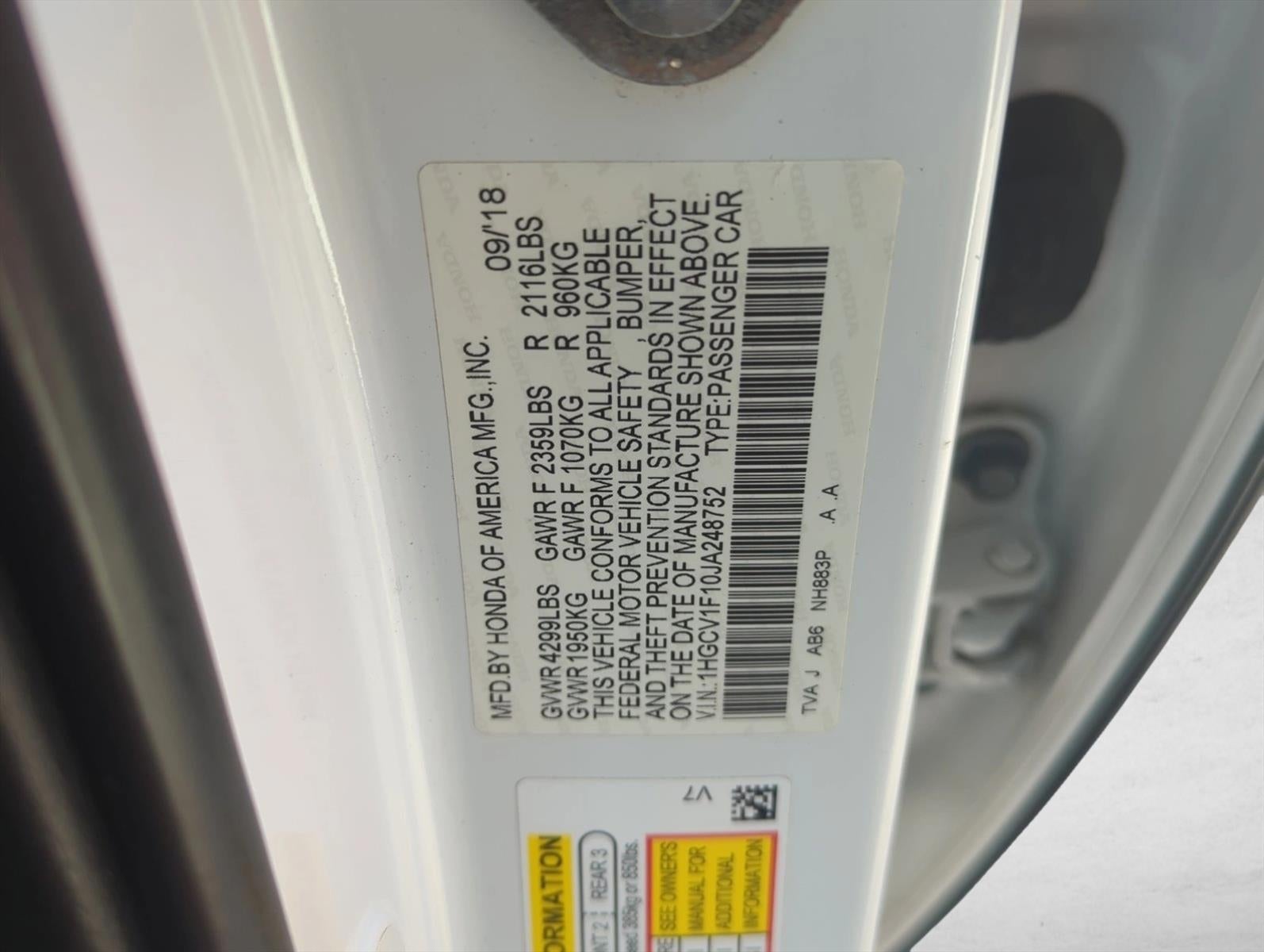 2018 Honda Accord Sedan LX CVT