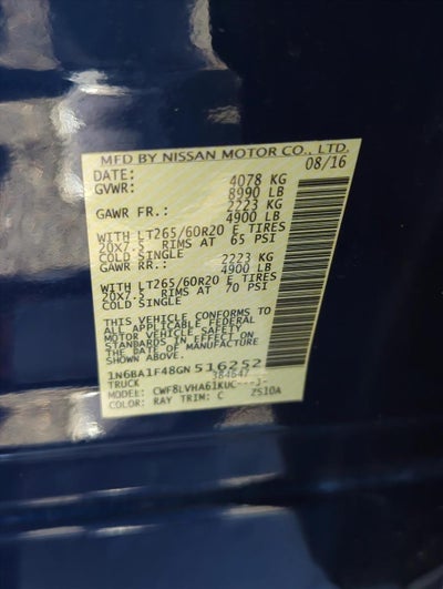 2016 Nissan Titan XD 4WD Crew Cab SL Diesel