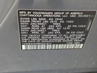 2021 Volkswagen Atlas Cross Sport 3.6L V6 SEL R-Line FWD