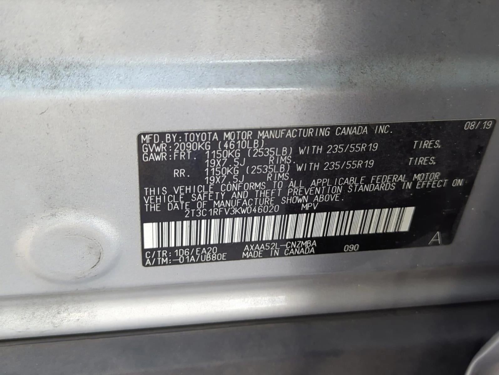 2019 Toyota RAV4 XLE Premium FWD (Natl)