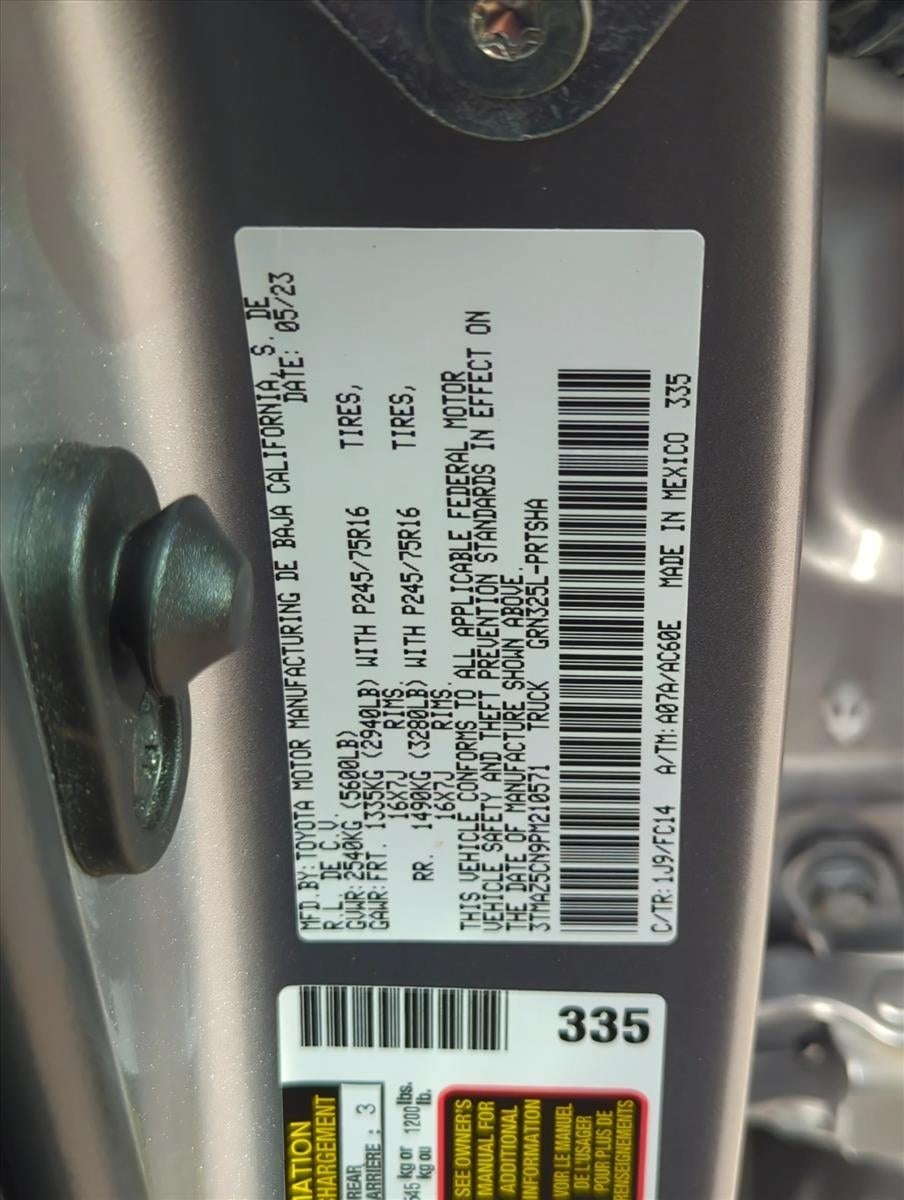 2023 Toyota Tacoma 2WD 2WD SR5 Double Cab 5' Bed V6 AT (GS)