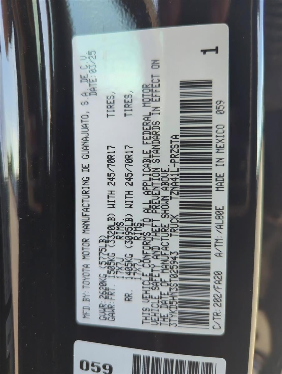 2025 Toyota Tacoma 2WD 2WD SR Double Cab 5' Bed AT (GS)