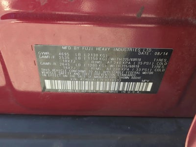 2015 Subaru Outback 2.5i Limited PZEV