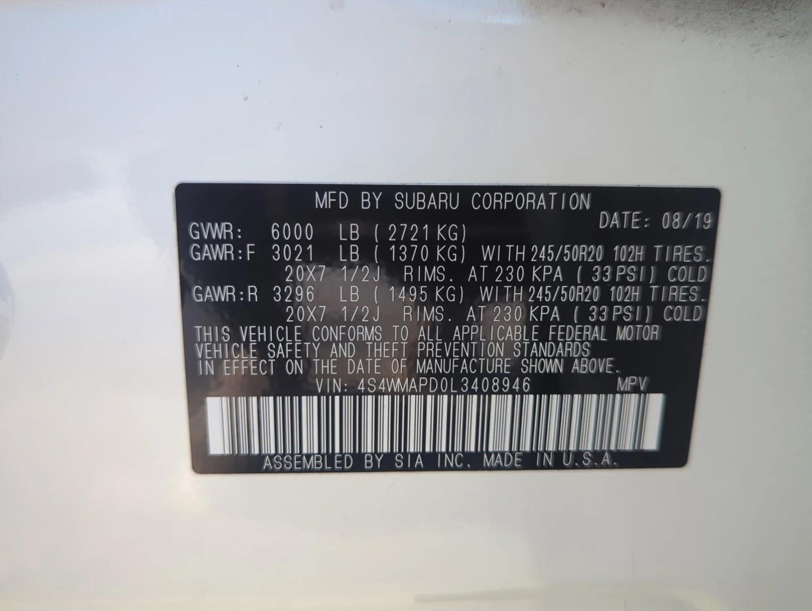 2020 Subaru Ascent Limited 7-Passenger