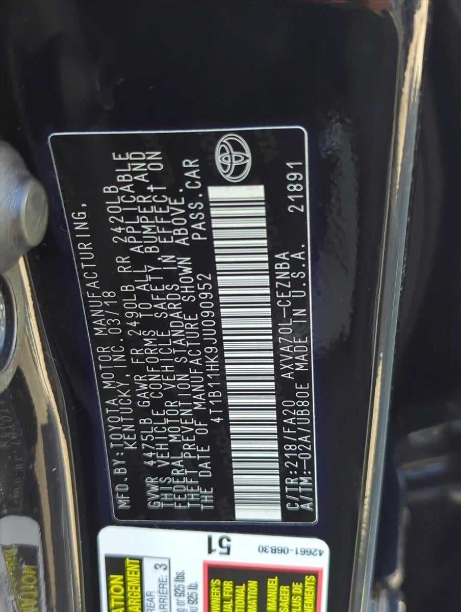 2018 Toyota Camry LE Auto (SE)