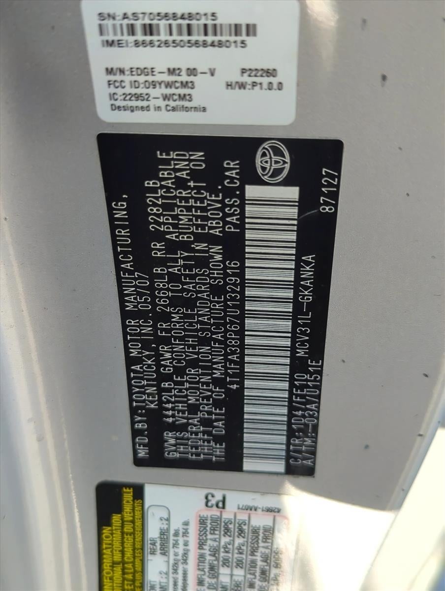 2007 Toyota Camry Solara 2dr Conv V6 Auto SE (Natl)